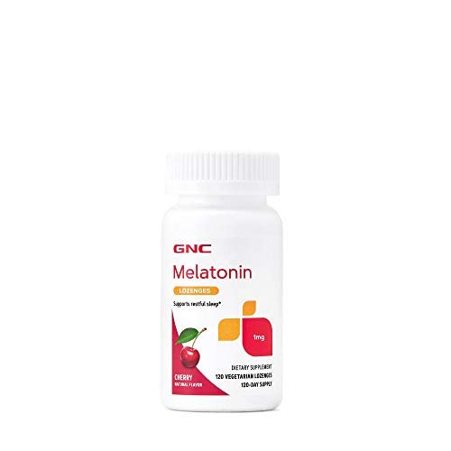GNC Melatonin 1 mg – Kirsche, unterstützt erholsamen Schlaf, 120 Lutschtabletten