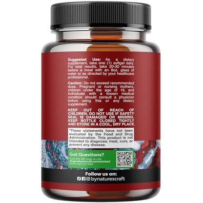 Krill Omega 3 Fischöl Softgels - Konzentriertes Krill EPA & DHA Fischöl Omega 3 Nahrungsergänzung für Frauen & Männer zur Unterstützung des Immunsystems, Gehirn- & Herzgesundheit - Aufstoßfreie Fettsäuren Kapseln - 30 Stück