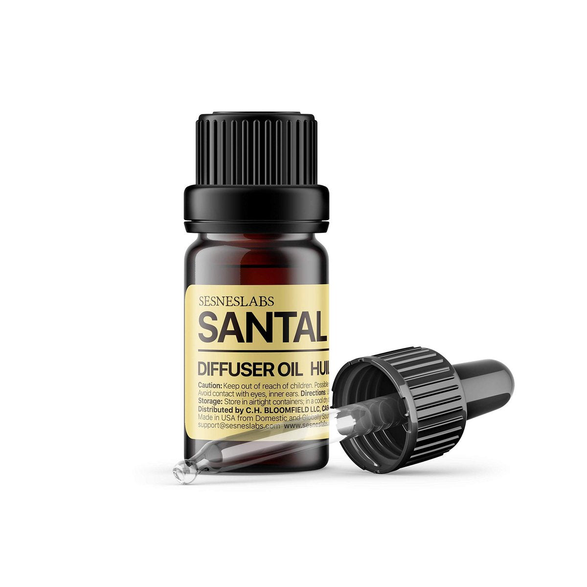 sesneslabs Santal Diffuser Oil – Nischenduft mit Amber, Kokos, Vanille, Zedernholz, Sandelholz & Moschus für Ultraschallvernebler (10 ml)