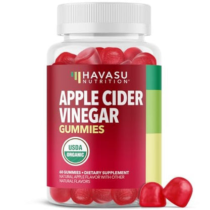 Apfelessig Gummis – Bio ACV Vitamine für Verdauungsgesundheit, Stoffwechsel & Darmunterstützung – 60 Stück – Vegan, Nicht-GVO, Glutenfrei – Köstlicher Geschmack ohne beißende Note – 1 Monatsvorrat