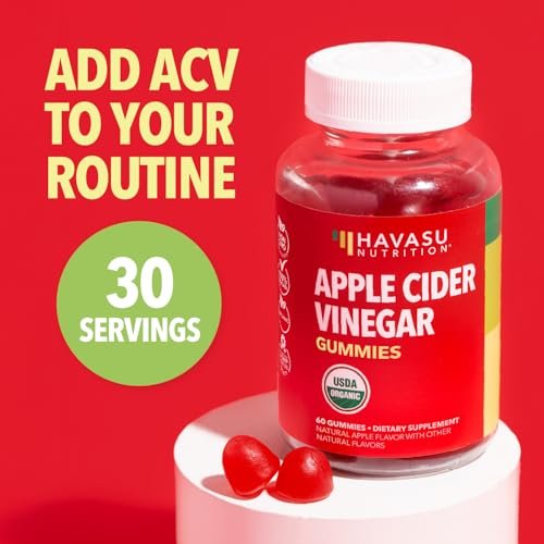 Apfelessig Gummis – Bio ACV Vitamine für Verdauungsgesundheit, Stoffwechsel & Darmunterstützung – 60 Stück – Vegan, Nicht-GVO, Glutenfrei – Köstlicher Geschmack ohne beißende Note – 1 Monatsvorrat