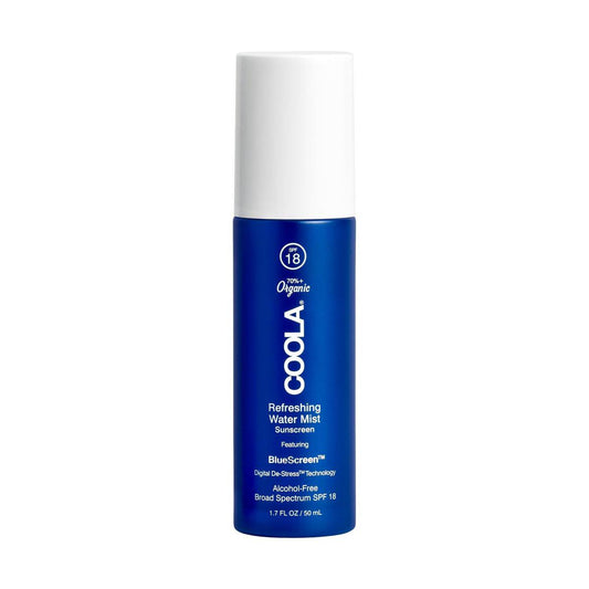 COOLA Bio-zertifizierte erfrischende Gesichtsnebel-Feuchtigkeitscreme mit SPF 18, dermatologisch getestet, mit pflanzlichem BlueScreen Digital De-Stress Technology, 50 ml