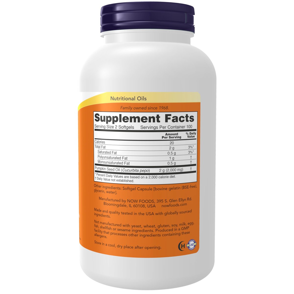 NOW Foods Kürbiskernöl 1000 mg mit essentiellen Fettsäuren und Phytosterolen, kaltgepresst, 200 Softgels