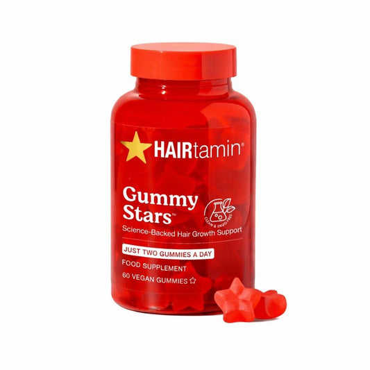 HAIRtamin Vegan Gummy Stars Haar Vitamine | Nicht-GMO | Allnatürliche Biotin Vitamin Gummis für Haare, Haut & Nägel | Multivitamin Ergänzung für gesundes Aussehen