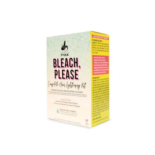 ARCTIC FOX Bleach Please Haaraufhellungs-Kit – Creme-Bleiche mit 35 Volumen Entwickler, Latexfreie Handschuhe, Angereichert mit Acai, Kakao, Sonnenblumenöl & Papaya – Vegan & Tierversuchsfrei