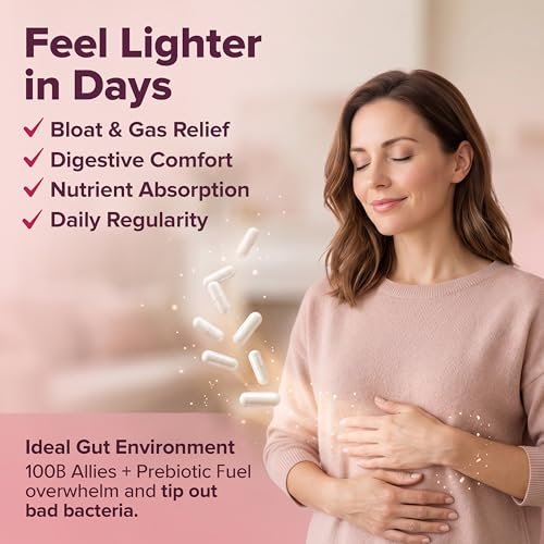 Wholesome Wellness Dr. Formulated Rohprobiotika für Frauen 100 Milliarden KBE Kapseln mit Präbiotika, Verdauungsenzymen, für Erwachsene, haltbares Nahrungsergänzungsmittel