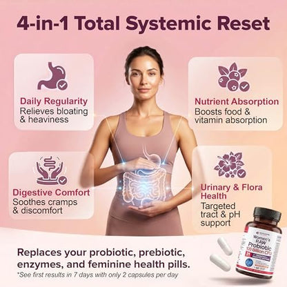 Wholesome Wellness Dr. Formulated Rohprobiotika für Frauen 100 Milliarden KBE Kapseln mit Präbiotika, Verdauungsenzymen, für Erwachsene, haltbares Nahrungsergänzungsmittel