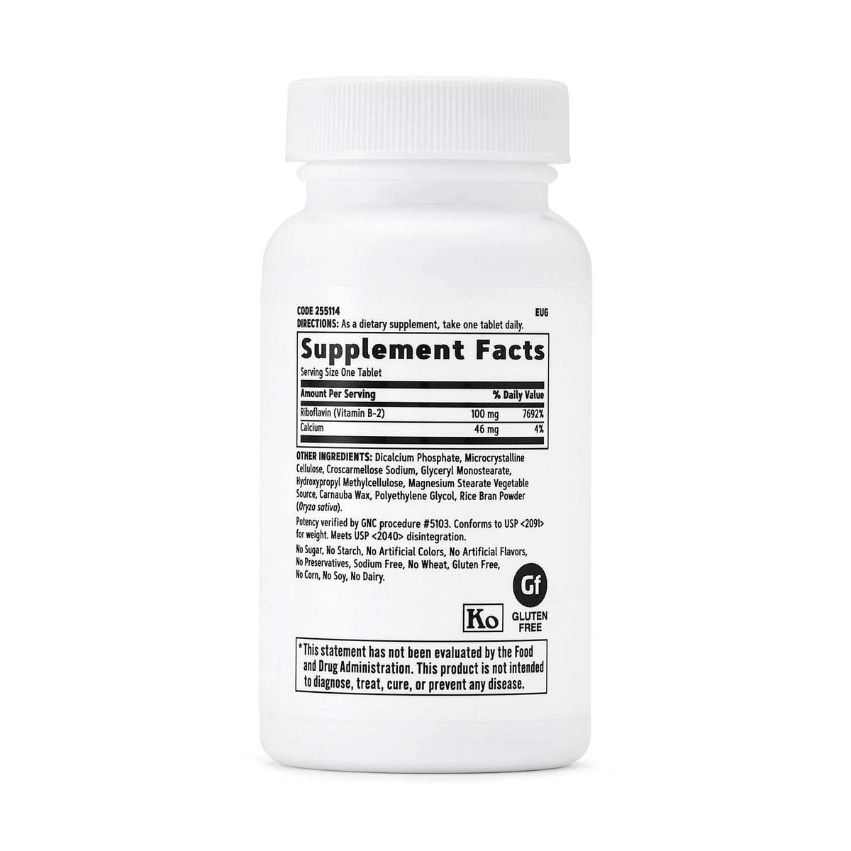 GNC Vitamin B2 100mg – Riboflavin für den Energiestoffwechsel, 100 Kapseln
