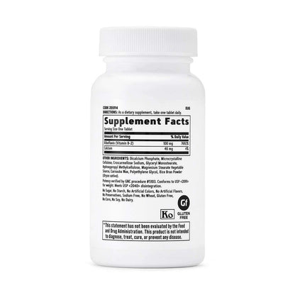 GNC Vitamin B2 100mg – Riboflavin für den Energiestoffwechsel, 100 Kapseln