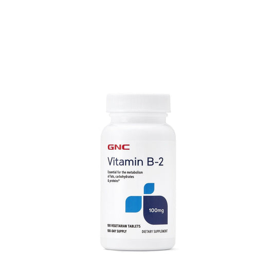 GNC Vitamin B2 100mg – Riboflavin für den Energiestoffwechsel, 100 Kapseln