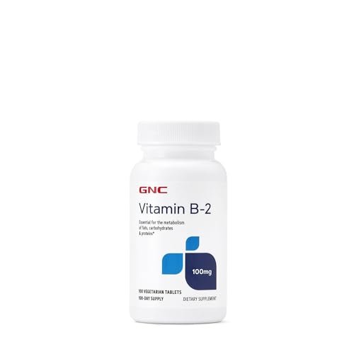 GNC Vitamin B2 100mg – Riboflavin für den Energiestoffwechsel, 100 Kapseln