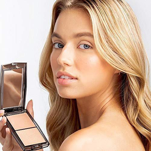KRISTOFER BUCKLE Light Enhancing Duo Highlighter mit Doppelendpinsel, 0,58 oz | Strahlender Glow für den Teint & Betonung der Gesichtsstruktur