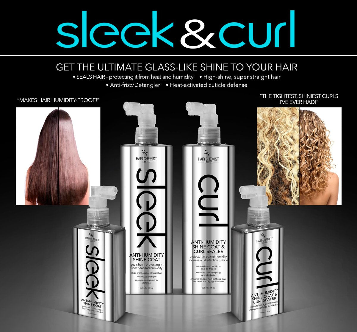 Hair Chemist CURL Anti Humidity Shine Coat & Curl Sealing Spray 236 ml