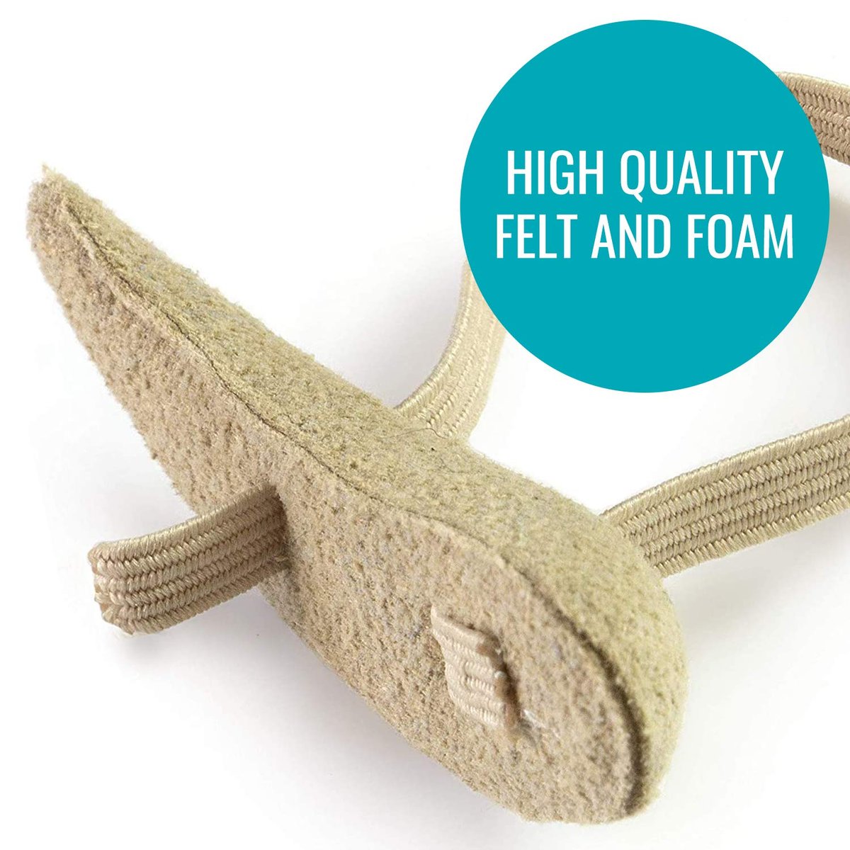 Steins Hammer Toe Crest Cushion und Buttress Pad – Druckentlastung bei Hühneraugen und Hammerzehen, Mittel Links, Beige, 3er-Pack