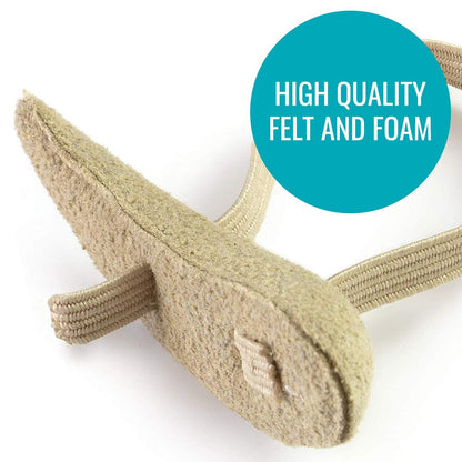 Steins Hammer Toe Crest Cushion und Buttress Pad – Druckentlastung bei Hühneraugen und Hammerzehen, Mittel Links, Beige, 3er-Pack