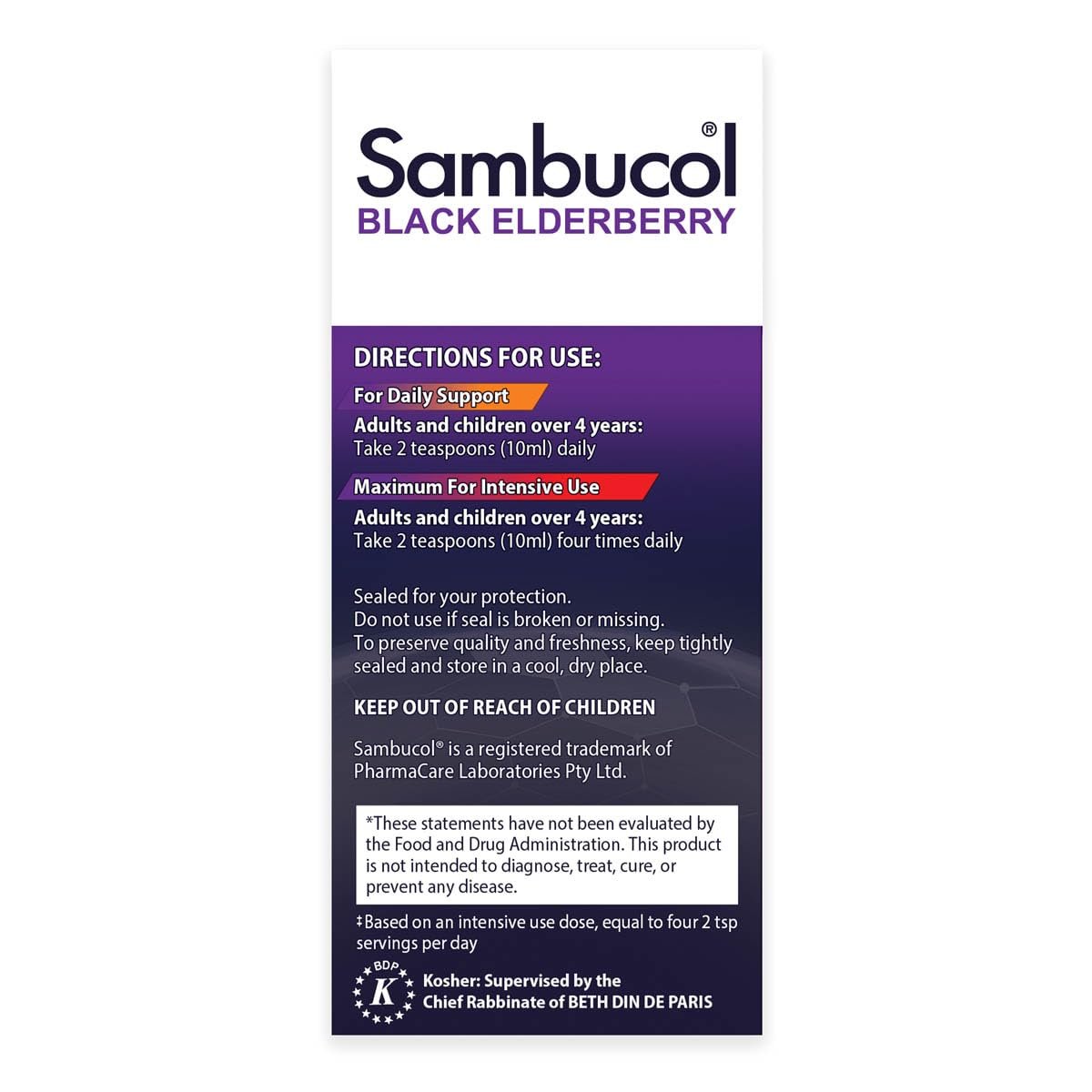 Sambucol Advanced Holunderbeeren Sirup – Mit Zink und Vitamin C für Erwachsene, Immununterstützung, Hoher Antioxidantiengehalt, Glutenfrei – 118 ml