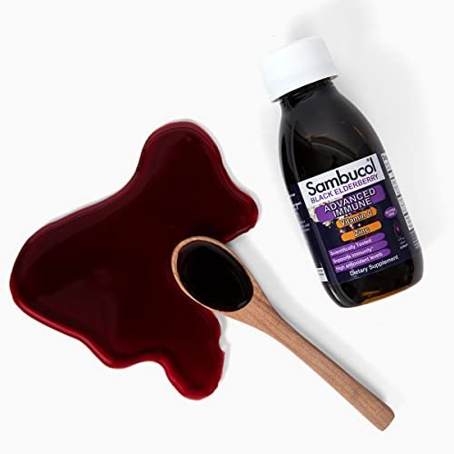 Sambucol Advanced Holunderbeeren Sirup – Mit Zink und Vitamin C für Erwachsene, Immununterstützung, Hoher Antioxidantiengehalt, Glutenfrei – 118 ml
