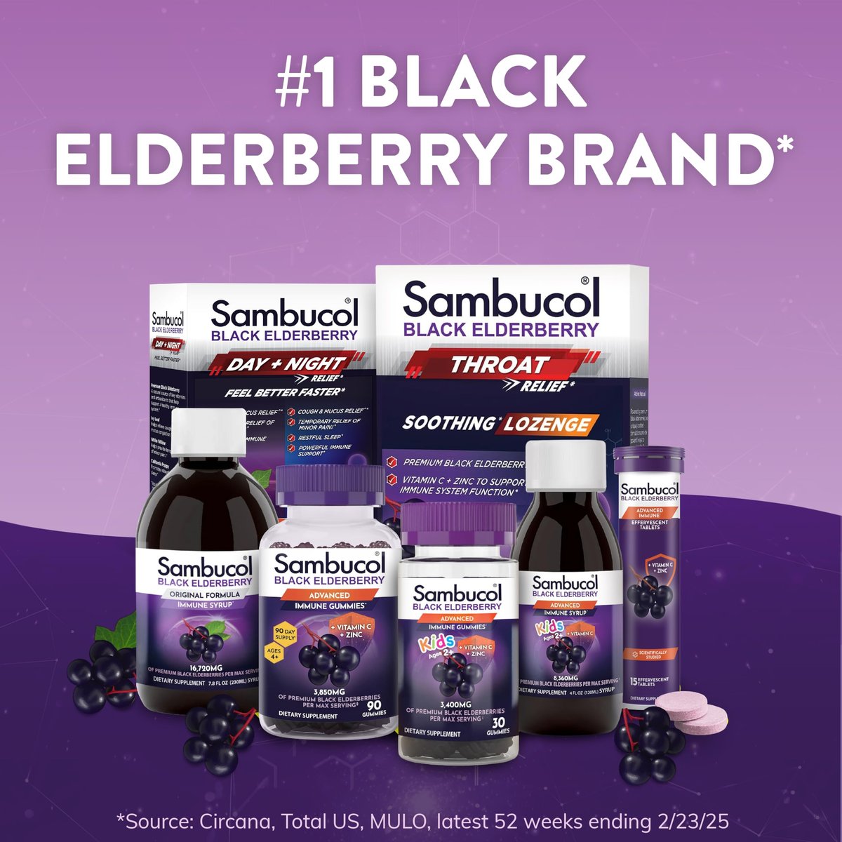 Sambucol Advanced Holunderbeeren Sirup – Mit Zink und Vitamin C für Erwachsene, Immununterstützung, Hoher Antioxidantiengehalt, Glutenfrei – 118 ml