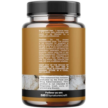 Advanced Lions Mähnenpilz Komplex – Kapseln mit Reishi, Chaga, Maitake & Shiitake für Gehirngesundheit, Gedächtnis & Fokus – Nootropikum für geistige Klarheit – 60 Kapseln