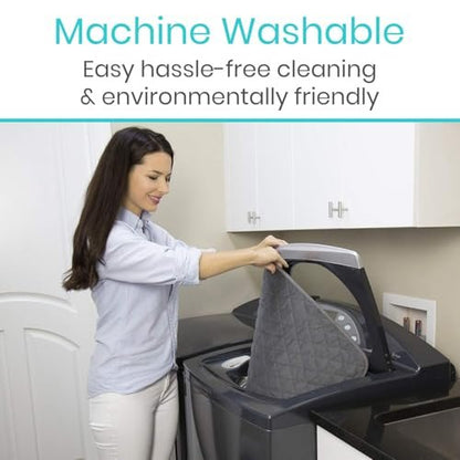 Sures Wasserdichte Inkontinenz-Stuhlauflagen (56 x 53 cm) – Waschbarer, saugfähiger Sitzschutz für Bett, Auto, Rollstuhl & Sessel (Grau, 1 Packung)