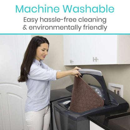 Sures Wasserdichte Inkontinenz-Stuhlauflagen (56 x 53 cm) - Waschbarer, Wasserdichter Sitzschoner - Stuhlschoner Sitzbezug - Saugfähige Unterlage für Bett, Sitz, Auto, Rollstuhl & Sessel (Braun, 1 Packung)