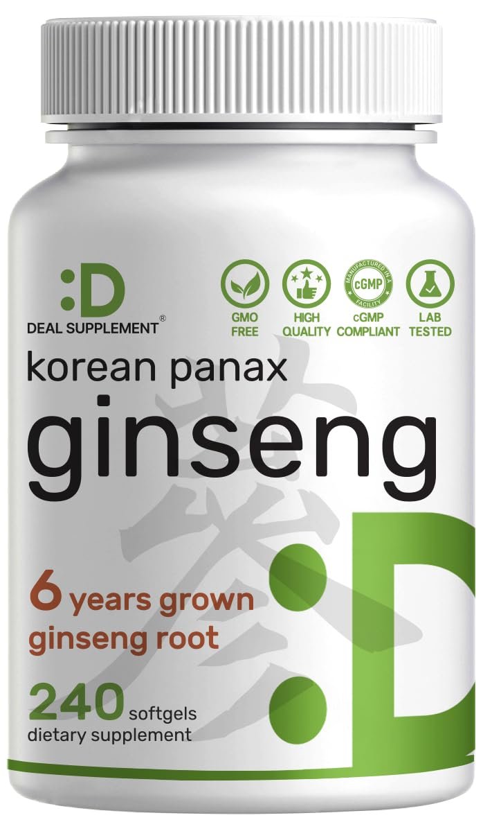 DEAL SUPPLEMENT Koreanischer Roter Panax Ginseng Wurzelextrakt, 240 Weichkapseln
