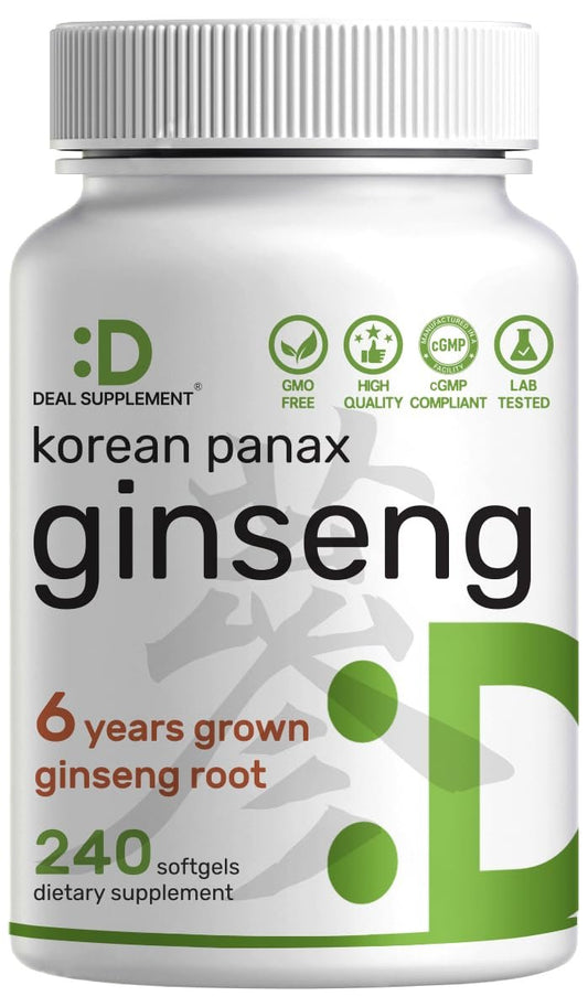 DEAL SUPPLEMENT Koreanischer Roter Panax Ginseng Wurzelextrakt, 240 Weichkapseln