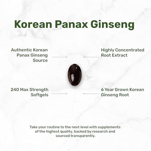 DEAL SUPPLEMENT Koreanischer Roter Panax Ginseng Wurzelextrakt, 240 Weichkapseln