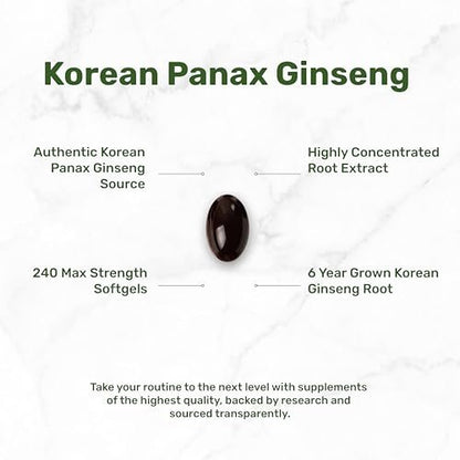 DEAL SUPPLEMENT Koreanischer Roter Panax Ginseng Wurzelextrakt, 240 Weichkapseln