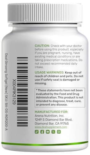 DEAL SUPPLEMENT Koreanischer Roter Panax Ginseng Wurzelextrakt, 240 Weichkapseln