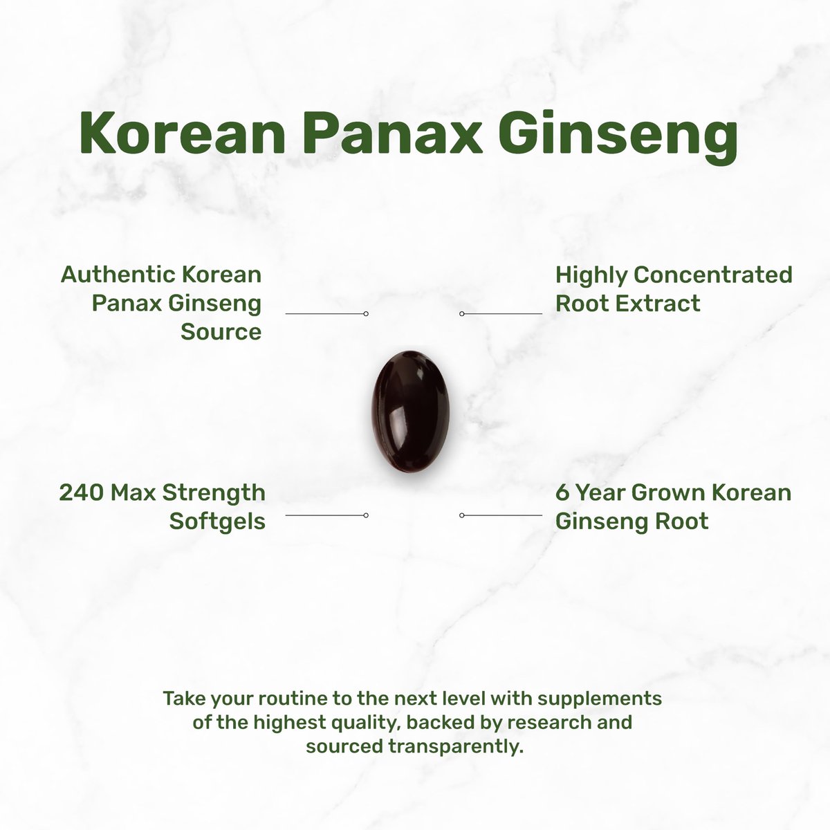 DEAL SUPPLEMENT Koreanischer Roter Panax Ginseng Wurzelextrakt, 240 Weichkapseln