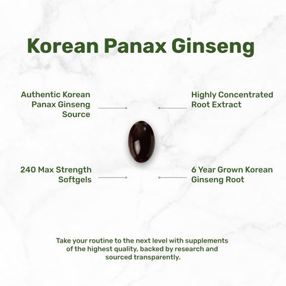DEAL SUPPLEMENT Koreanischer Roter Panax Ginseng Wurzelextrakt, 240 Weichkapseln