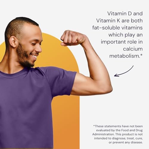 Healthy Origins Vitamin D3 & K2 – Hoch bioverfügbares Vitamin D3 (50 µg) & K2 (200 µg) – Nicht-GVO & glutenfrei – 60 Softgels