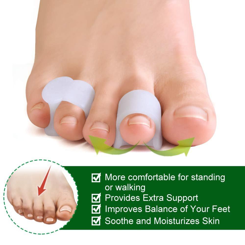 Welnove Gel Zehenspreizer, kleiner Zeh Spacer, kleine Zeh Polster zur Verhinderung von Reibung & Druckentlastung (12er Pack)