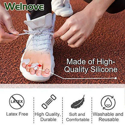 Welnove Gel Zehenspreizer, kleiner Zeh Spacer, kleine Zeh Polster zur Verhinderung von Reibung & Druckentlastung (12er Pack)
