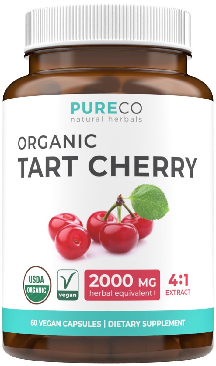 Bio Sauerkirschkapseln mit hoher Konzentration - 500 mg 4:1 Extrakt - 1 Kapsel pro Portion für Harnsäureunterstützung - Vegan, Nicht-GVO & Hergestellt in den USA (2 Monate Vorrat)