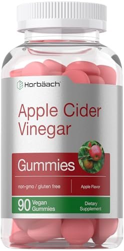 Horbäach Apfelessig Gummibärchen | 90 Stück | Apfelgeschmack ACV Nahrungsergänzungsmittel für Erwachsene | Vegan, Nicht-GVO & Glutenfrei