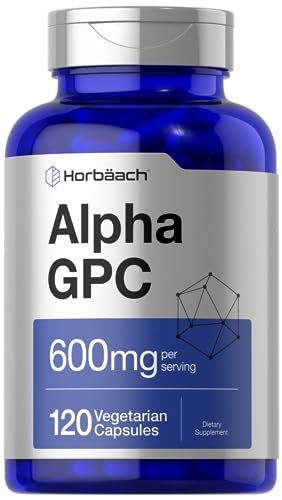 Horbäach Alpha GPC 600mg – 120 Kapseln | Vegetarisch, Nicht-GVO & Glutenfrei Cholin-Präparat | Unterstützt gesundes Gedächtnis, Fokus und Klarheit