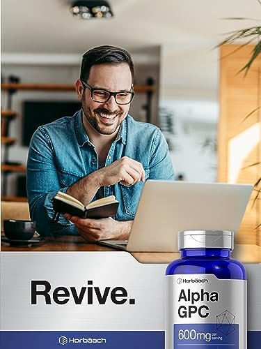 Horbäach Alpha GPC 600mg – 120 Kapseln | Vegetarisch, Nicht-GVO & Glutenfrei Cholin-Präparat | Unterstützt gesundes Gedächtnis, Fokus und Klarheit