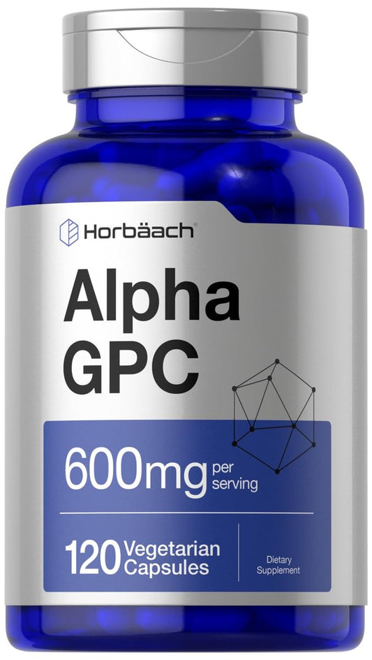 Horbäach Alpha GPC 600mg – 120 Kapseln | Vegetarisch, Nicht-GVO & Glutenfrei Cholin-Präparat | Unterstützt gesundes Gedächtnis, Fokus und Klarheit
