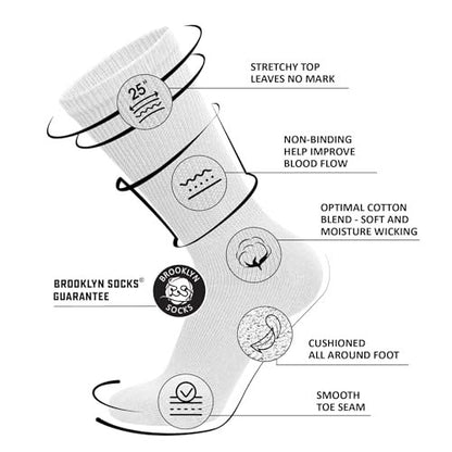 6 Paar Baumwoll-Diabetiker-Socken für Herren, Neuropathie-Socken (Größe 10-13, Schuhgröße 9-12, Weiß)