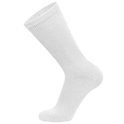 6 Paar Baumwoll-Diabetiker-Socken für Herren, Neuropathie-Socken (Größe 10-13, Schuhgröße 9-12, Weiß)