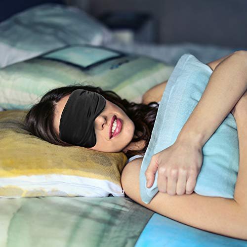 Hochoek 100% Seiden Schlafmaske – 3er-Pack, verstellbar, weich & hautfreundlich (Schwarz + Dunkelblau + Lila)