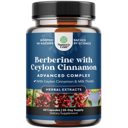 Balancing Berberine Plus 1200 mg pro Portion Komplex – Antioxidans Berberin mit Ceylon-Zimt Kapseln plus Silymarin Mariendistel Extrakt – Aktiver PK für Herzgesundheit und Zuckerunterstützung – 60 Kapseln