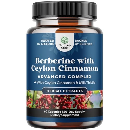 Balancing Berberine Plus 1200 mg pro Portion Komplex – Antioxidans Berberin mit Ceylon-Zimt Kapseln plus Silymarin Mariendistel Extrakt – Aktiver PK für Herzgesundheit und Zuckerunterstützung – 60 Kapseln