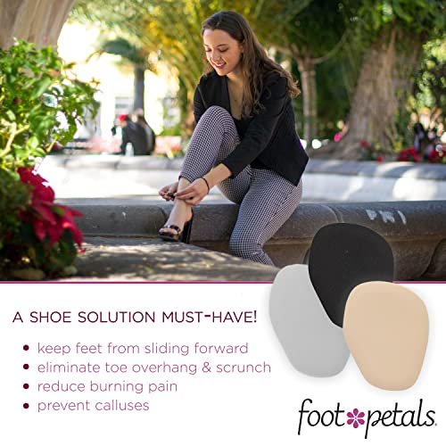 Foot Petals Ball-of-Foot Cushions – Metatarsal-Pad, 3 Paar, Komfort & Schmerzlinderung für Damenabsätze (Schwarz/Silber/Khaki)