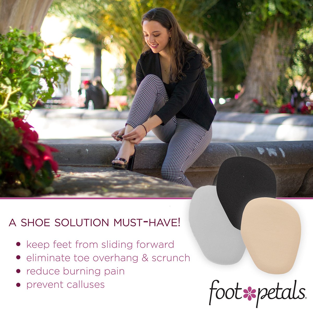 Foot Petals Ball-of-Foot Cushions – Metatarsal-Pad, 3 Paar, Komfort & Schmerzlinderung für Damenabsätze (Schwarz/Silber/Khaki)