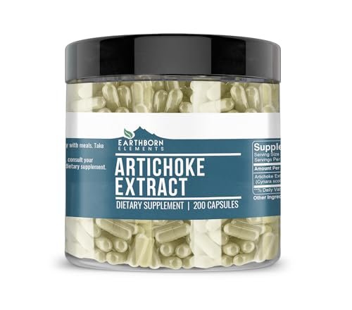 Earthborn Elements Artischockenextrakt 200 Kapseln, Rein & Unverdünnt, Ohne Zusatzstoffe