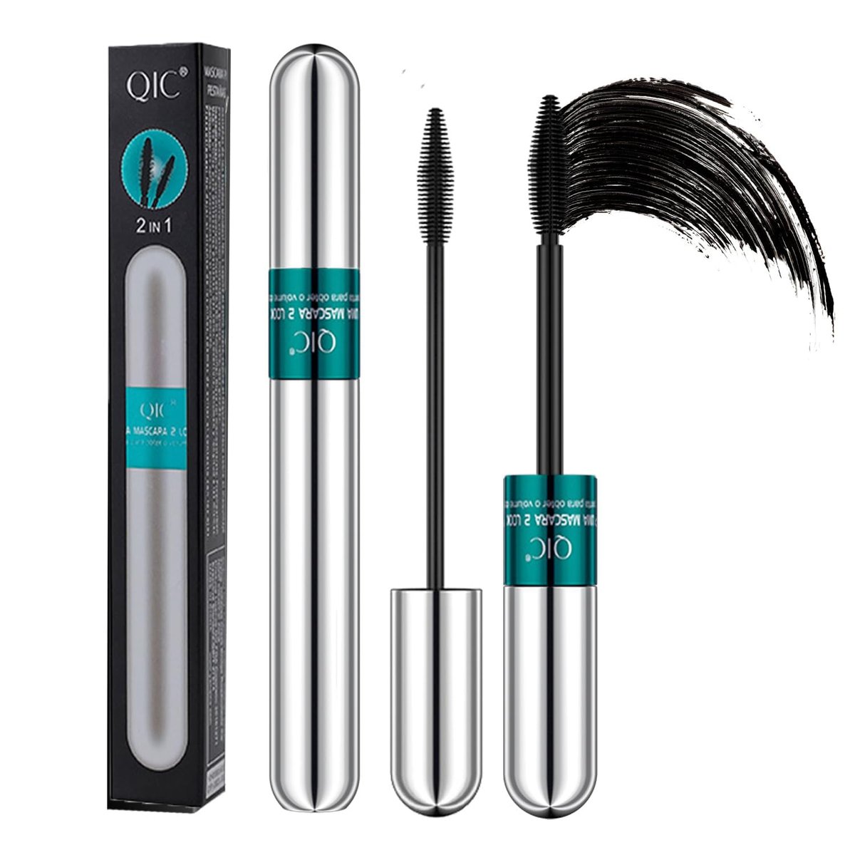NaSeny 2in1 Vibely Mascara Waterproof Schwarz – Volumen & Länge für dichte, lange Wimpern – 5X längere Wimpern, wischfest, keine Klümpchen
