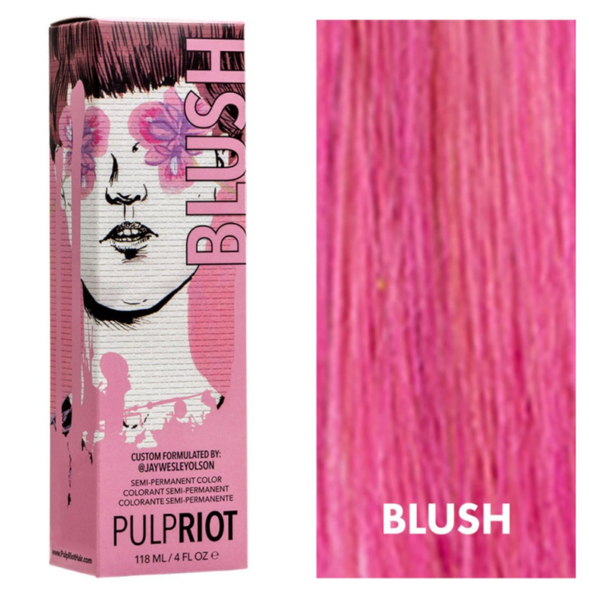 Pulp Riot Semi-Permanent Haarfarbe Blush 4 oz – Lebendiges Pink für kreative Looks